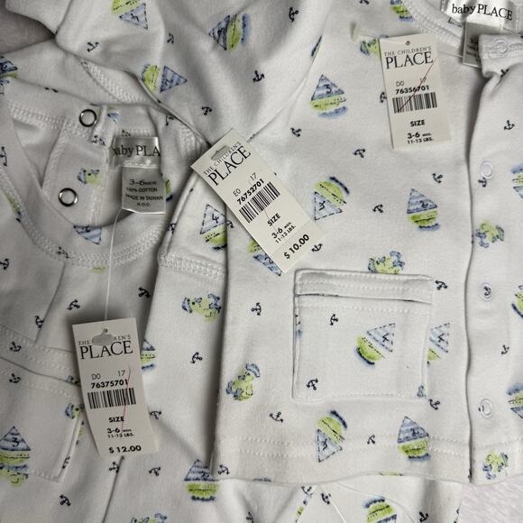Vtg Children’s Place Baby Boy Shorts Romper Set Sailboat Lot 3-6 Months Sweater - Picture 5 of 5